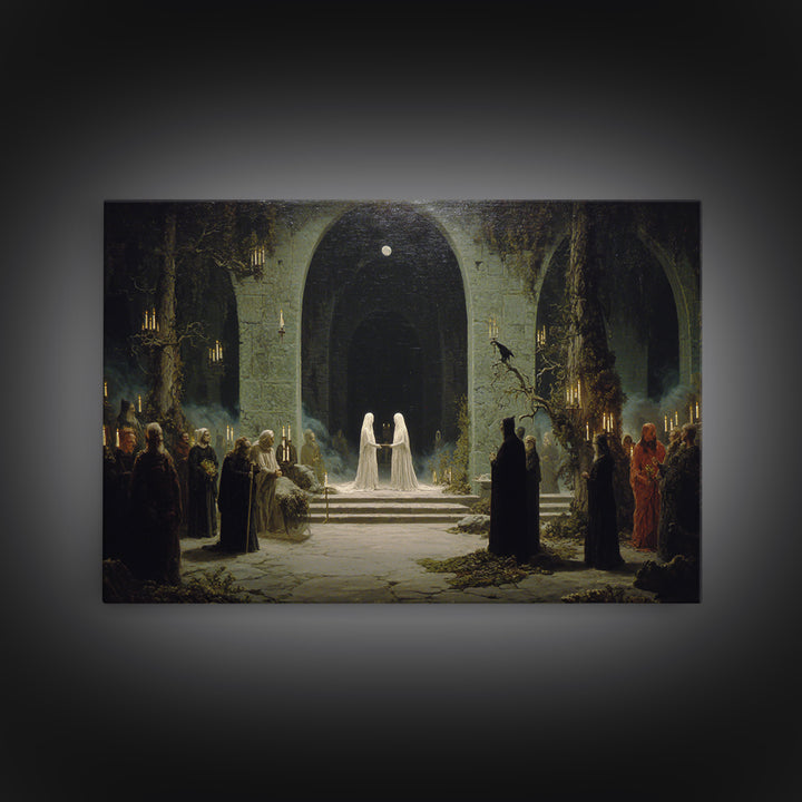 The Ghost Wedding, Symbolist Gothic Landscape, Landscape Wall Art, Dark Fantasy Wall Art, Canvas Print, Halloween Wall Art