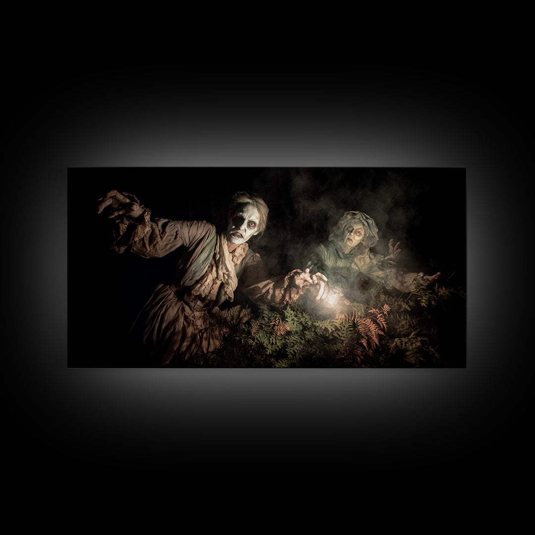The Haunted Hayride, Gothic Nightmare Art, Wide Panoramic Art, Gothic Horror Wall Art, Canvas Print, Halloween Wall Art