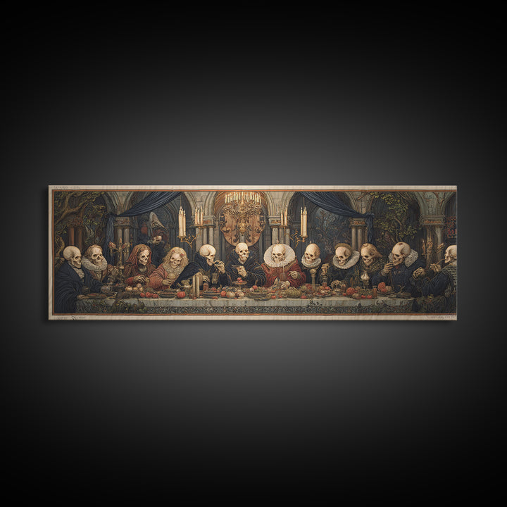 The Vampire Banquet, Danse Macabre Art, Extra Wide Wall Art, Gothic Horror Wall Art, Framed Canvas Print