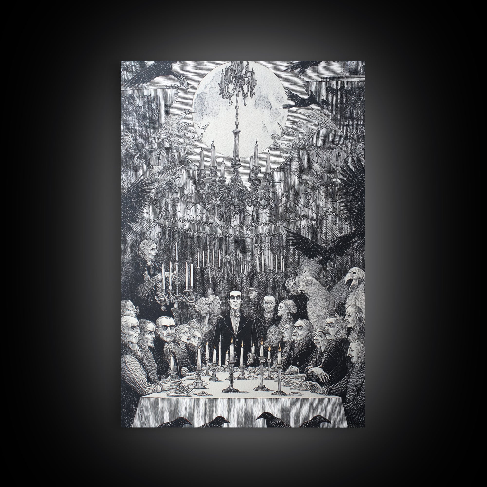 The Vampire Banquet, Victorian Macabre Art, Vertical Wall Art, Dark Fantasy Wall Art, Canvas Print, Halloween Wall Art, Horror Wall Art