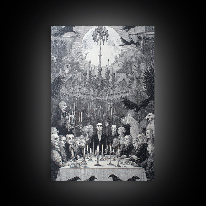 The Vampire Banquet, Victorian Macabre Art, Vertical Wall Art, Dark Fantasy Wall Art, Canvas Print, Halloween Wall Art, Horror Wall Art