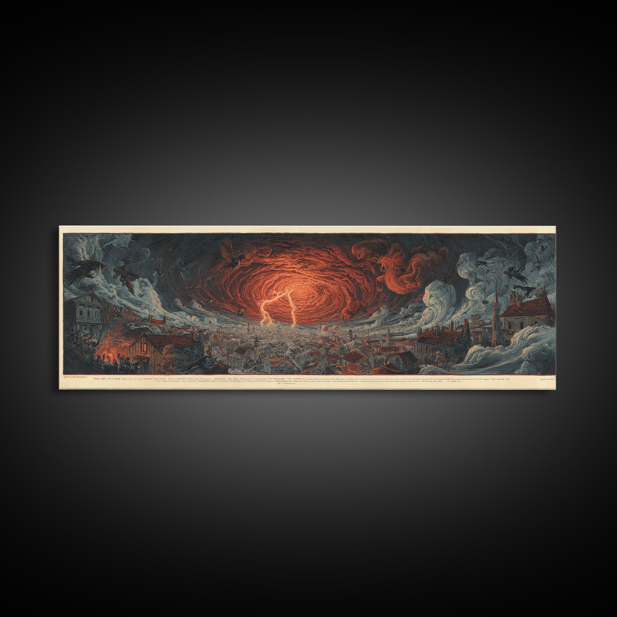 The Halloween Storm, Visionary Gothic Art, Extra Wide Wall Art, Dark Halloween Decor, Canvas Print, Halloween Wall Art