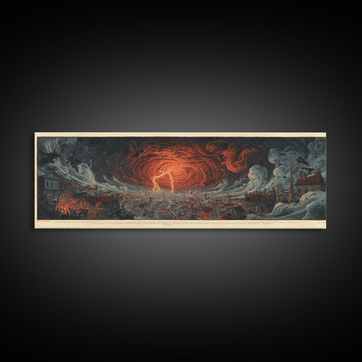 The Halloween Storm, Visionary Gothic Art, Extra Wide Wall Art, Dark Halloween Decor, Canvas Print, Halloween Wall Art