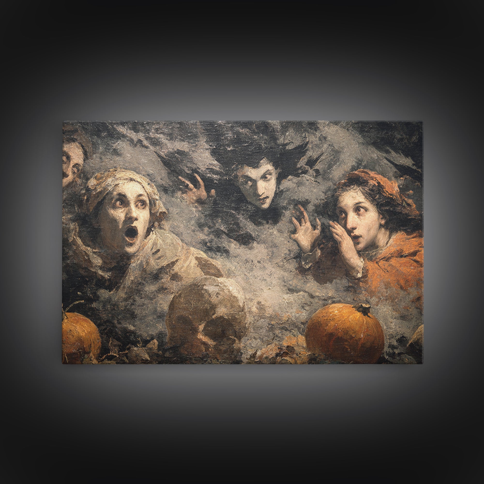 The First Frost Awakening, Dark Romantic Horror Art, Landscape Wall Art, Gothic Horror Wall Art, Framed Canvas Print, Halloween Wall Art