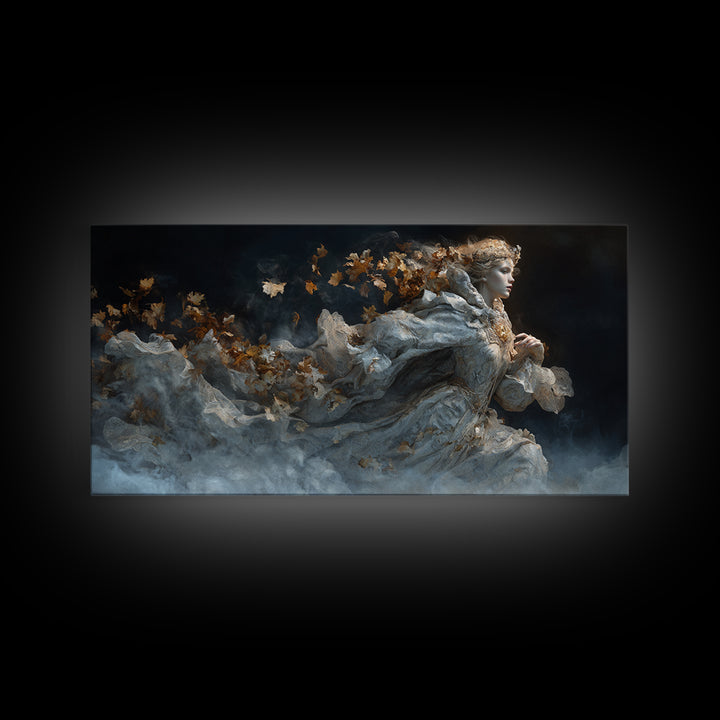 The First Frost Awakening, Apocalyptic Romantic Art, Wide Panoramic Art, Gothic Horror Wall Art, Canvas Print, Halloween Wall Art