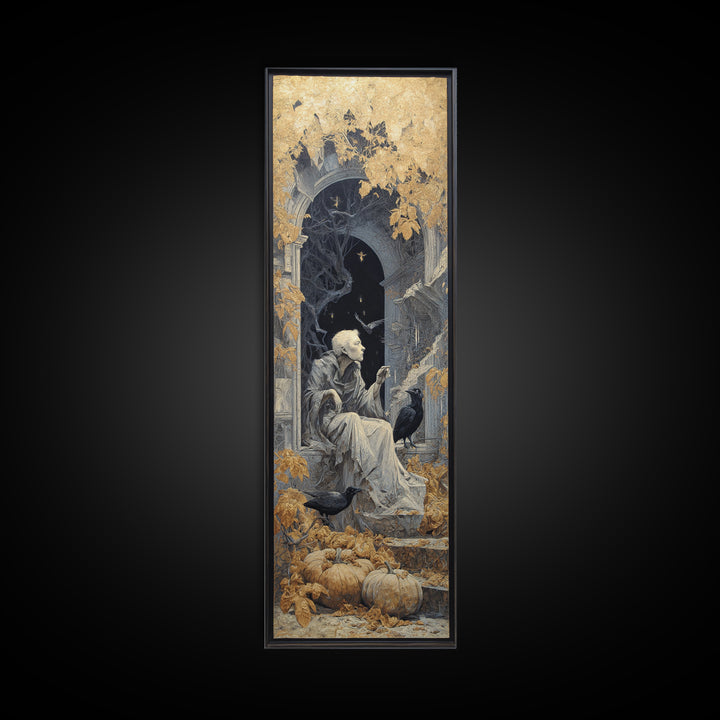 The First Frost Awakening, Surreal Apocalyptic Art, Tall Narrow Wall Art, Gothic Horror Wall Art, Framed Canvas Print