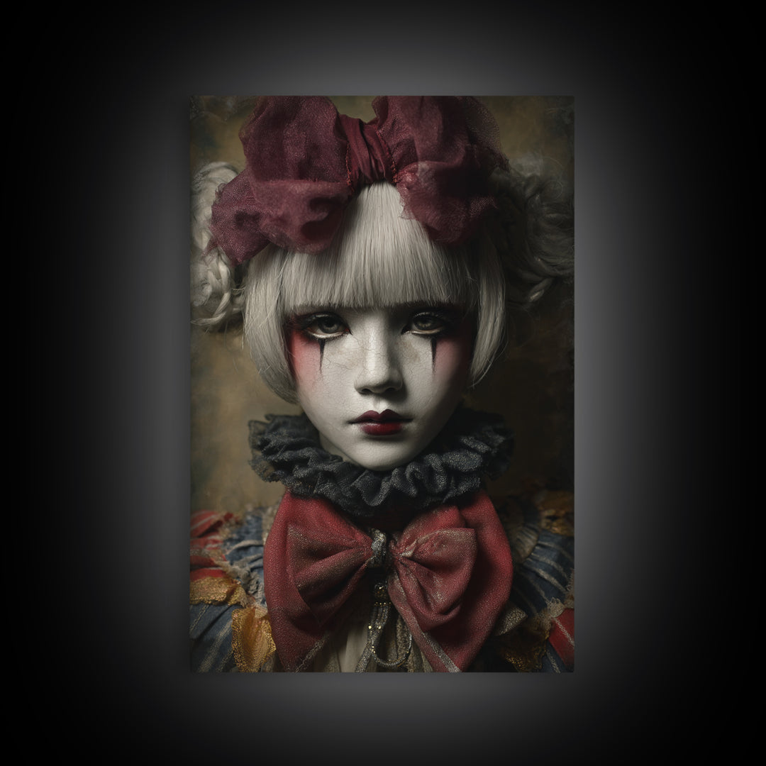 Cracked Porcelain Doll Portrait Canvas Print, Dark Art, Fine Art Print, Living Room Decor, Oil Painting, Nocturne, Wall Decor, DAR-2x3-7