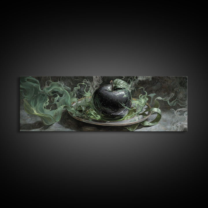 The Poisoned Apple, Visionary Gothic Art, Extra Wide Wall Art, Gothic Horror Wall Art, Framed Canvas Print, Halloween Wall Art