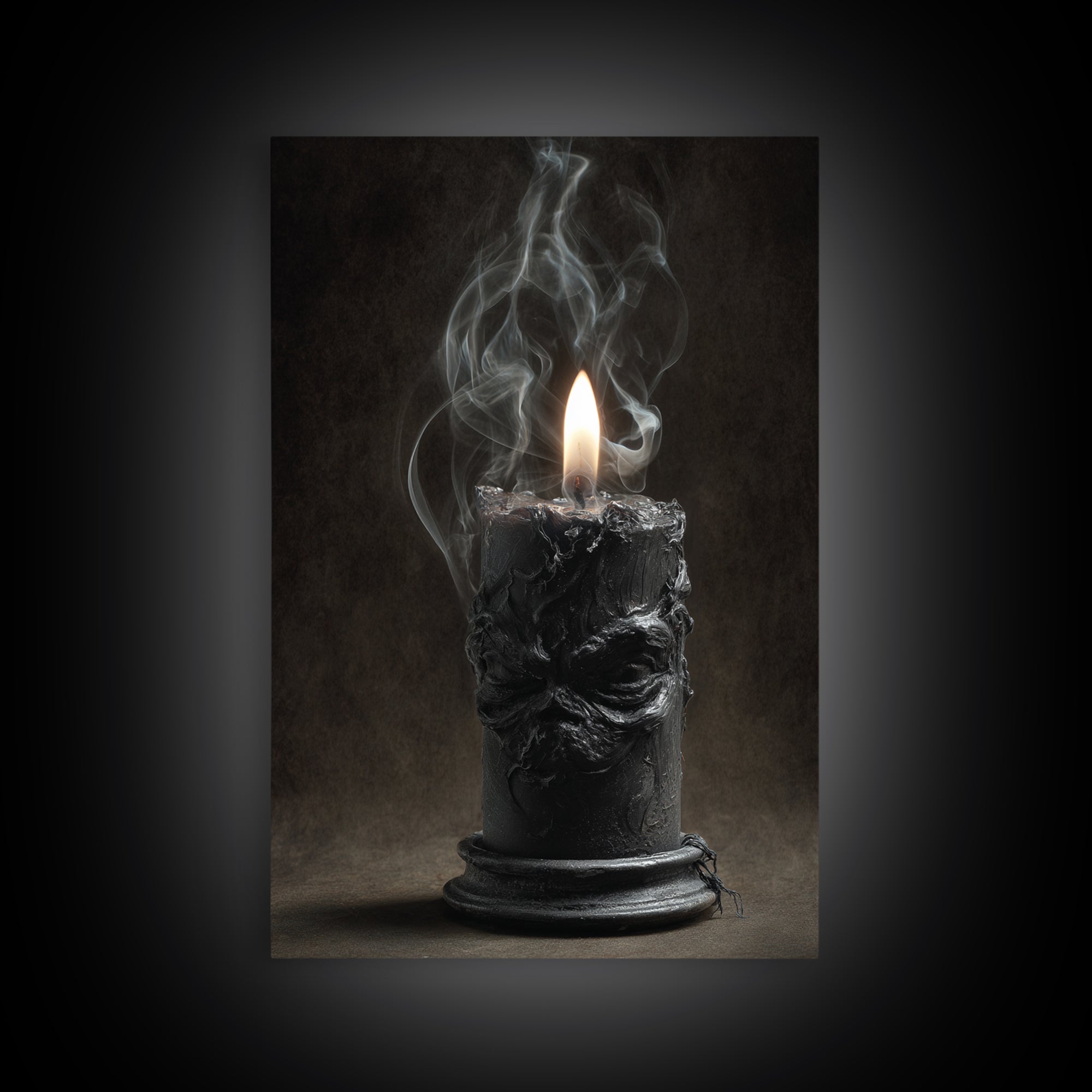 The Black Wax Candle, Dark Romantic Horror Art, Vertical Wall Art, Gothic Horror Wall Art, Canvas Print, Halloween Wall Art