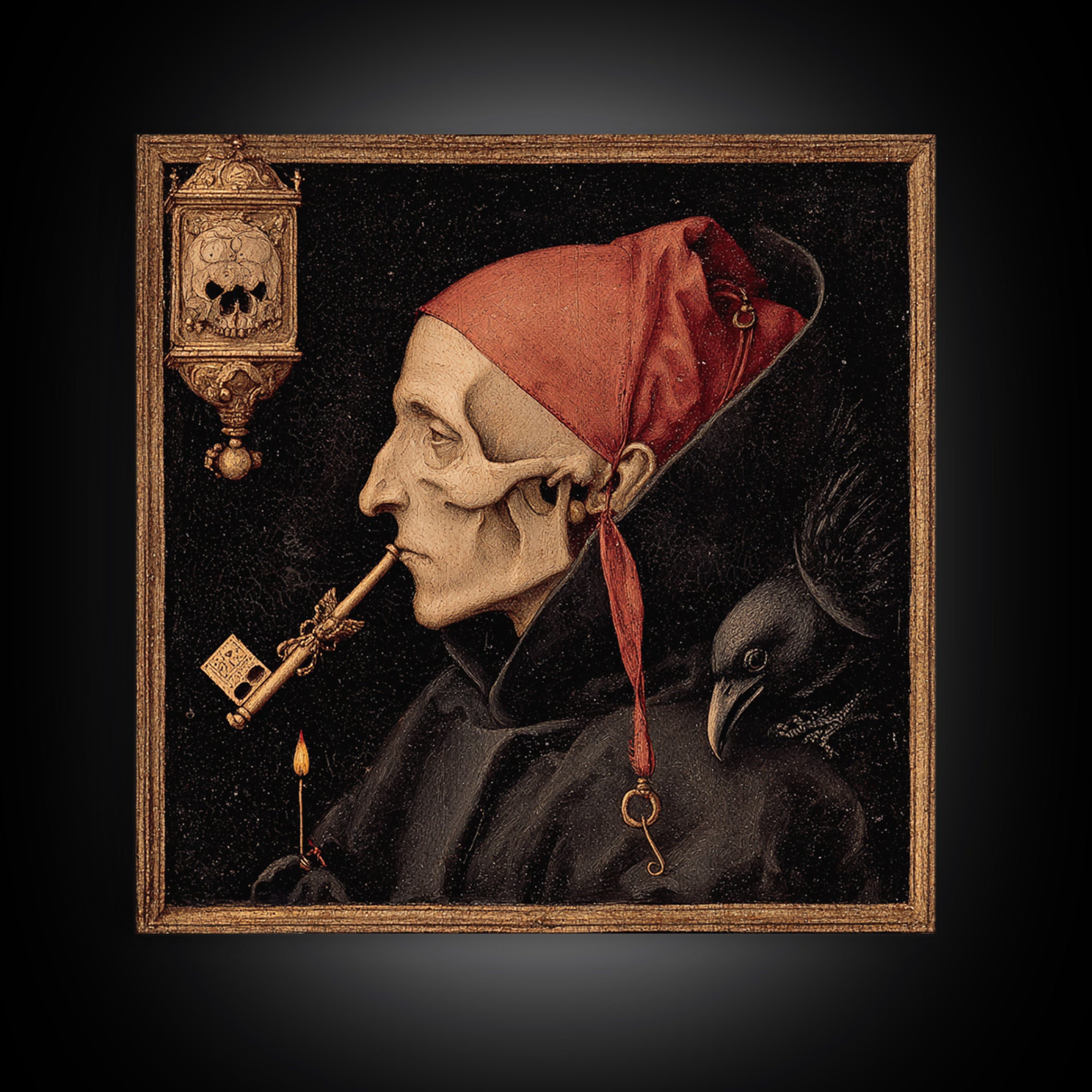 The Coffin Key, Danse Macabre Art, Square Wall Art, Dark Fantasy Wall Art, Canvas Print, Halloween Wall Art