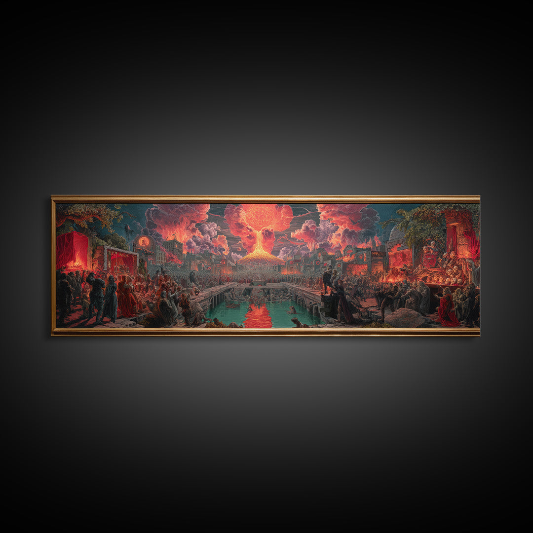 The Coffin Key, Apocalyptic Romantic Art, Extra Wide Wall Art, Gothic Horror Wall Art, Canvas Print, Halloween Wall Art, Seasonal Home Decor