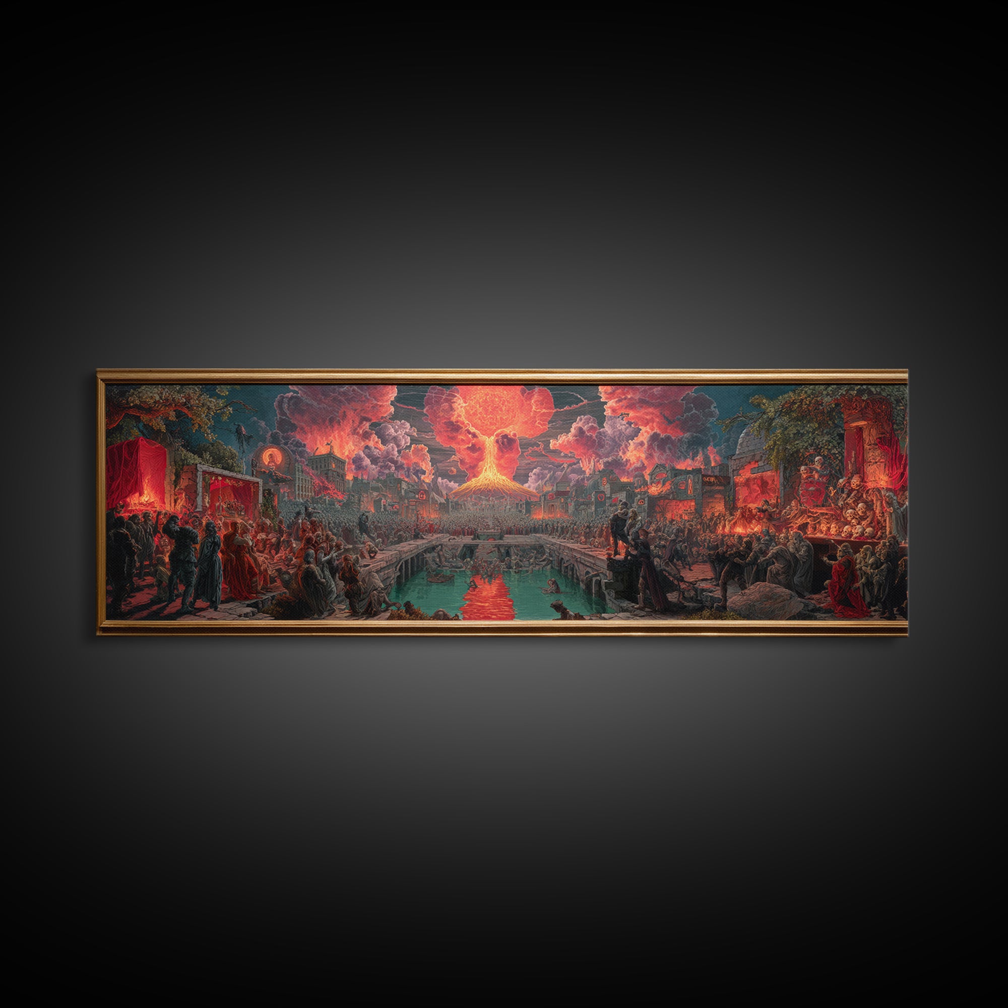 The Coffin Key, Apocalyptic Romantic Art, Extra Wide Wall Art, Gothic Horror Wall Art, Canvas Print, Halloween Wall Art, Seasonal Home Decor