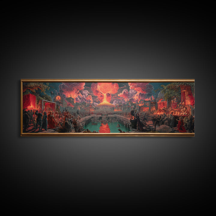 The Coffin Key, Apocalyptic Romantic Art, Extra Wide Wall Art, Gothic Horror Wall Art, Canvas Print, Halloween Wall Art, Seasonal Home Decor