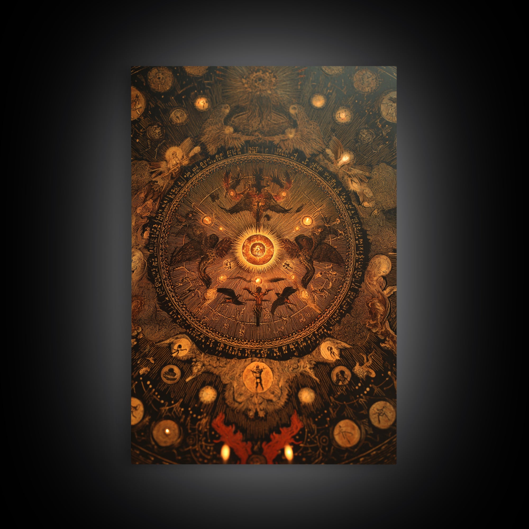 The Antique Spirit Board, Visionary Gothic Art, Vertical Wall Art, Gothic Horror Wall Art, Canvas Print, Halloween Wall Art