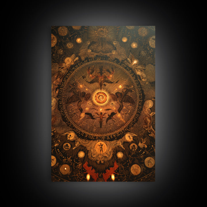 The Antique Spirit Board, Visionary Gothic Art, Vertical Wall Art, Gothic Horror Wall Art, Canvas Print, Halloween Wall Art