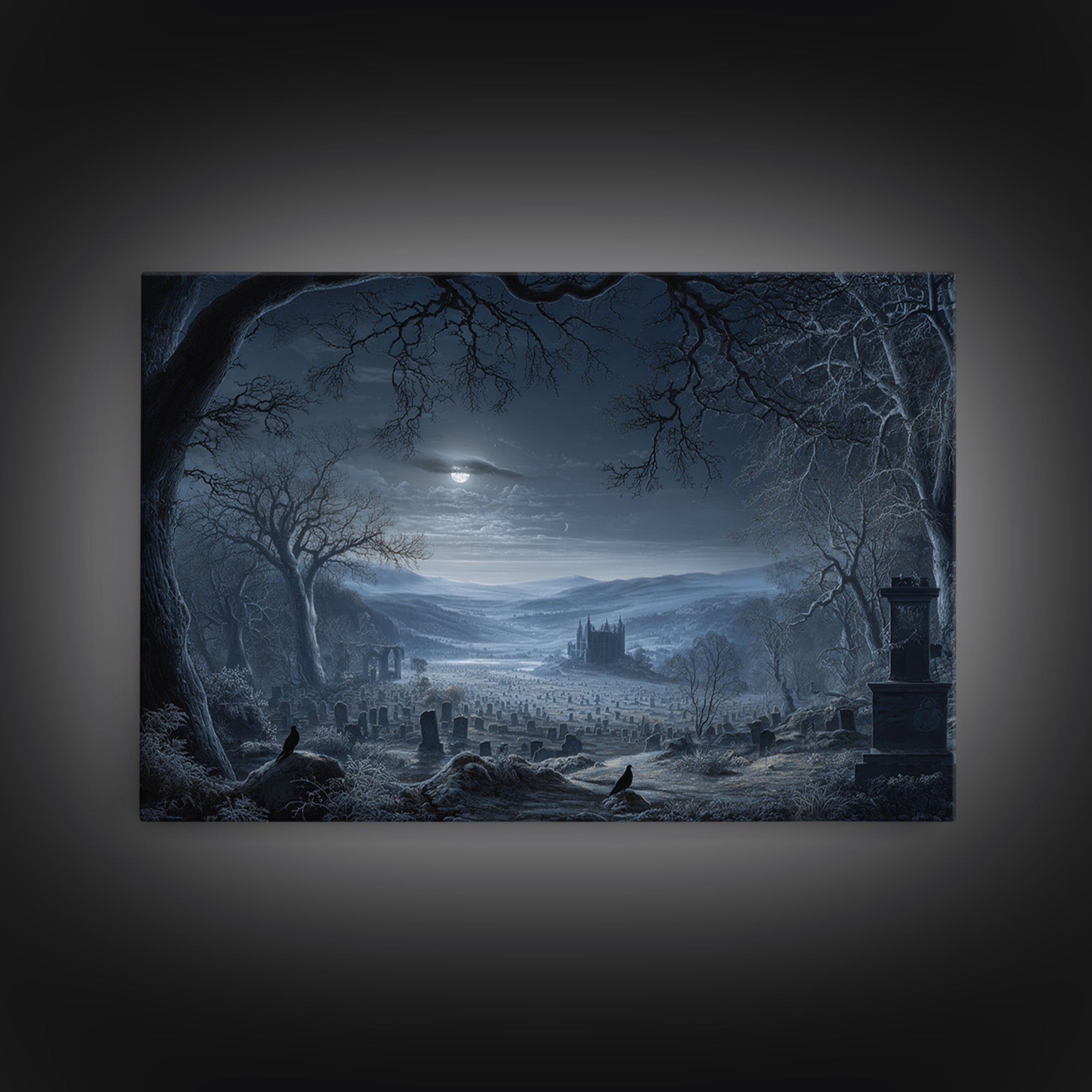 The Antique Spirit Board, Romantic Gothic Landscape, Landscape Wall Art, Dark Fantasy Wall Art, Framed Canvas Print