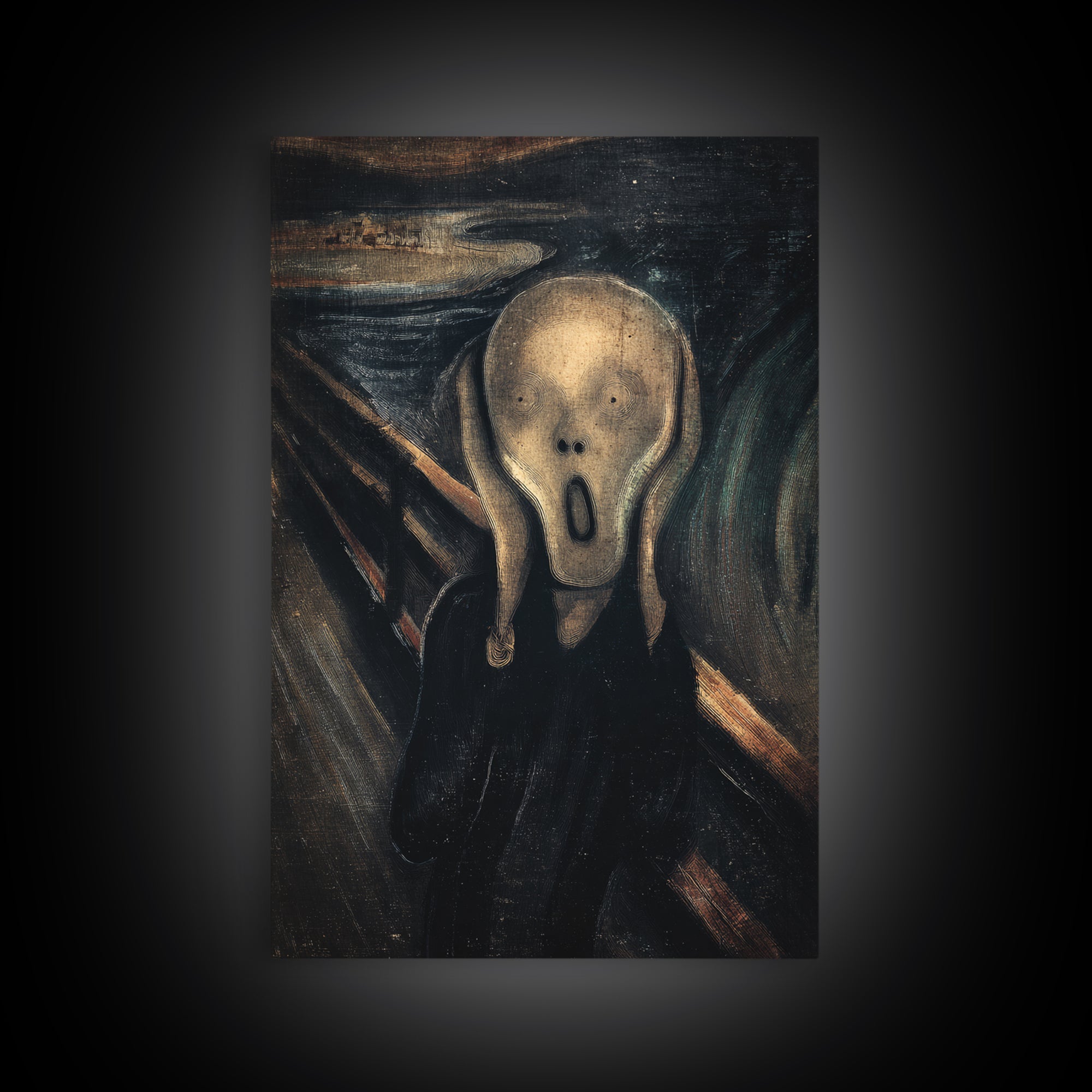 The Antique Spirit Board, Expressionist Gothic Art, Vertical Wall Art, Dark Halloween Decor, Canvas Print, Halloween Wall Art