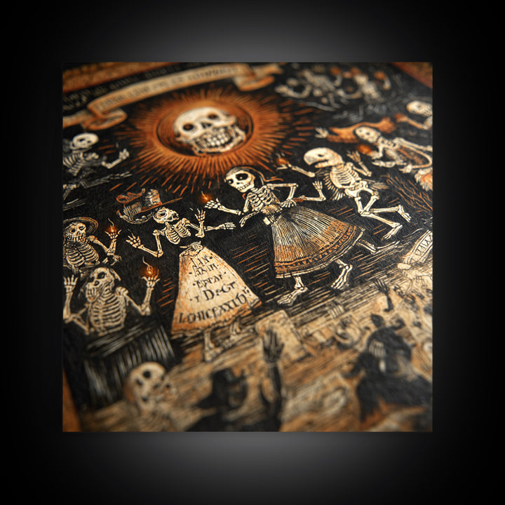 The Antique Spirit Board, Macabre Folk Print Art, Square Wall Art, Gothic Horror Wall Art, Canvas Print, Halloween Wall Art