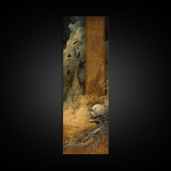 The Antique Spirit Board, Surreal Apocalyptic Art, Tall Narrow Wall Art, Dark Fantasy Wall Art, Canvas Print, Halloween Wall Art