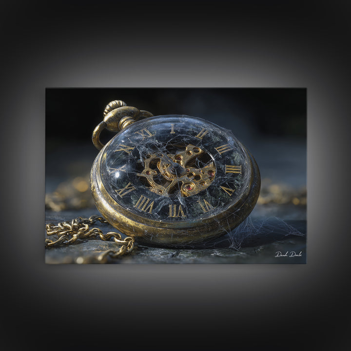 The Cursed Pocket Watch, Romantic Gothic Landscape, Landscape Wall Art, Dark Fantasy Wall Art, Canvas Print, Halloween Wall Art