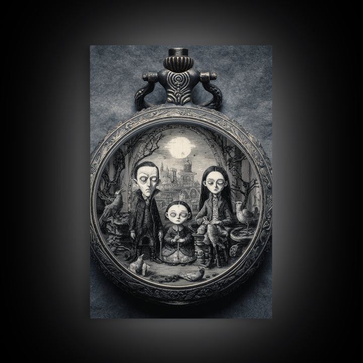 The Cursed Pocket Watch, Victorian Macabre Art, Vertical Wall Art, Gothic Horror Wall Art, Canvas Print, Halloween Wall Art