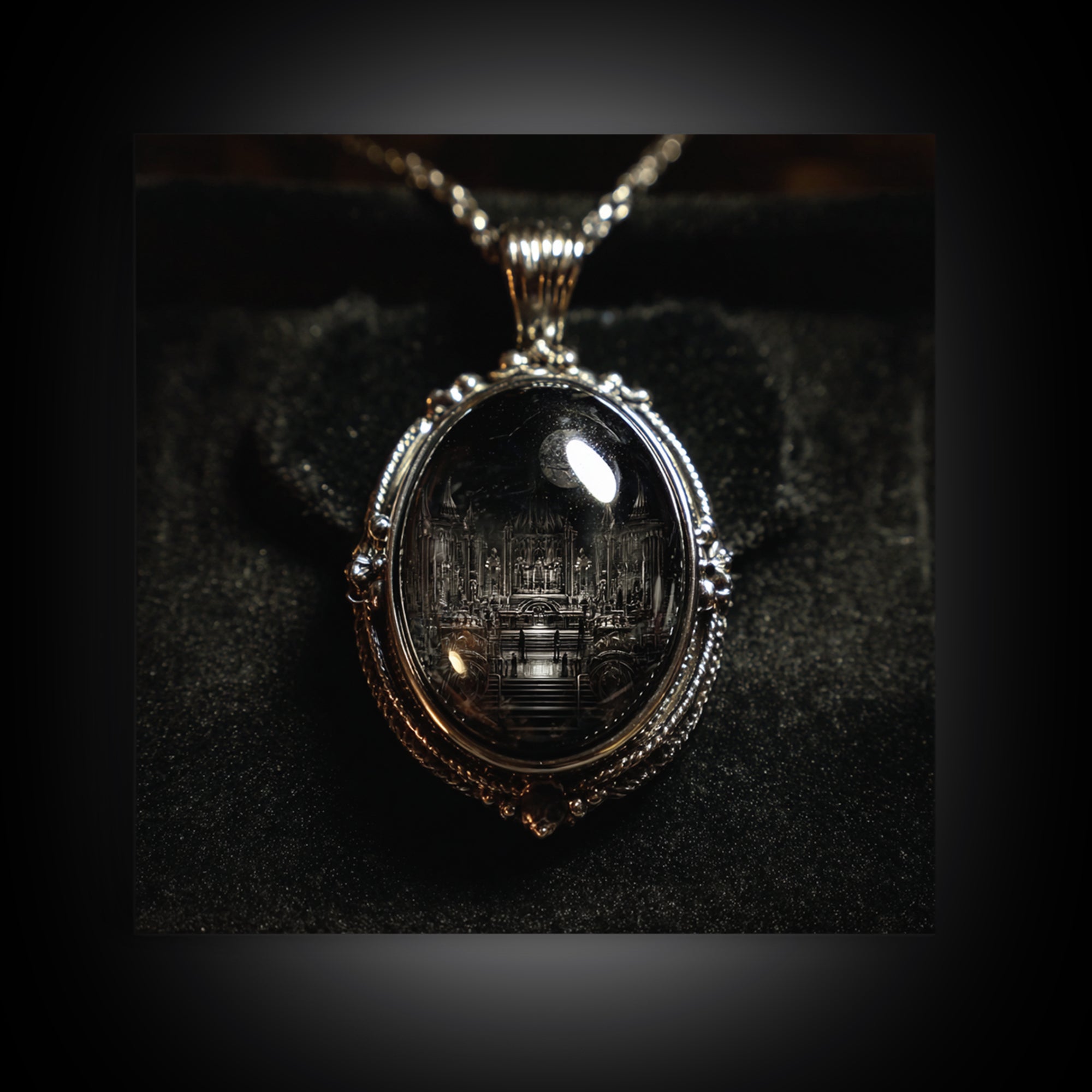 The Moonstone Amulet, Biomechanical Horror Art, Square Wall Art, Gothic Horror Wall Art, Canvas Print, Halloween Wall Art, Spooky Wall Decor