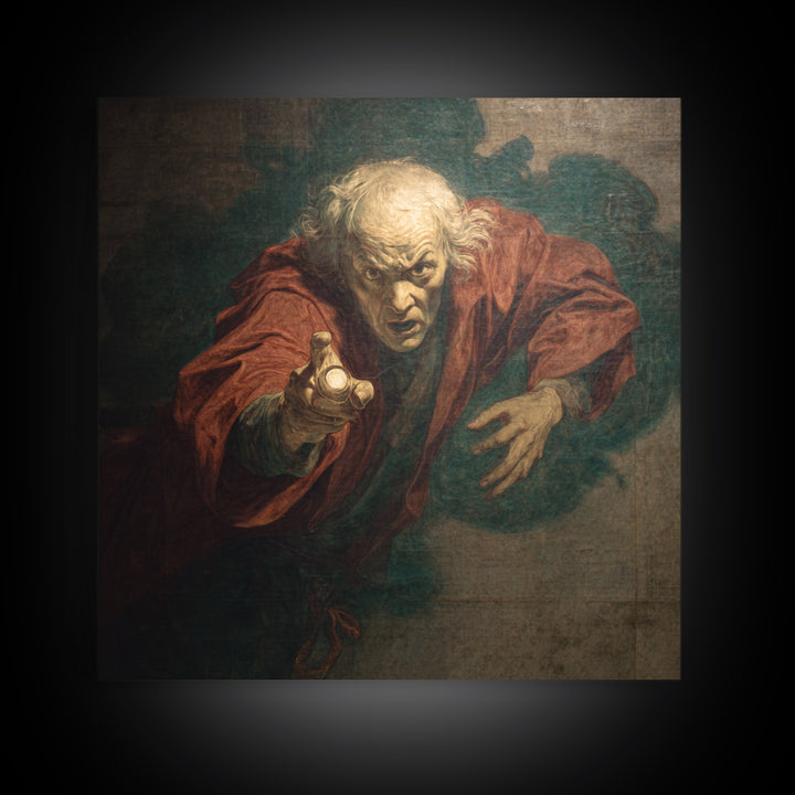 The Haunted Portrait, Dark Renaissance Art, Square Wall Art, Dark Fantasy Wall Art, Canvas Print, Halloween Wall Art