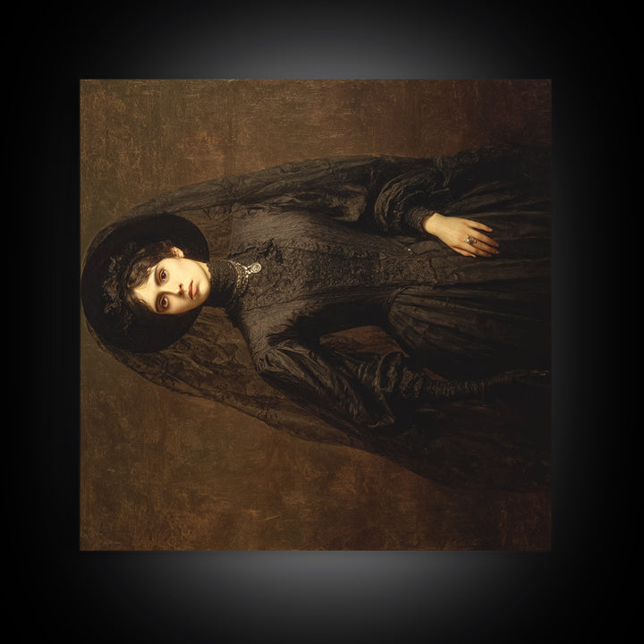 Victorian Mourning Halloween, Dark Symbolist Art, Square Wall Art, Macabre Wall Art, Canvas Print, Halloween Wall Art