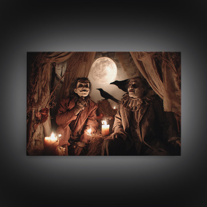 1950s Halloween Nostalgia, Gothic Nightmare Art, Landscape Wall Art, Gothic Horror Wall Art, Framed Canvas Print, Halloween Wall Art