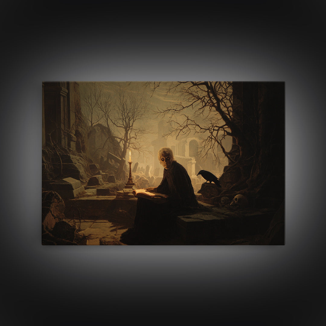 Dark Academia Halloween, Romantic Gothic Landscape, Landscape Wall Art, Gothic Horror Wall Art, Canvas Print, Halloween Wall Art