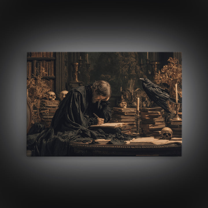 Dark Academia Halloween, Symbolist Gothic Landscape, Landscape Wall Art, Macabre Wall Art, Framed Canvas Print, Halloween Wall Art