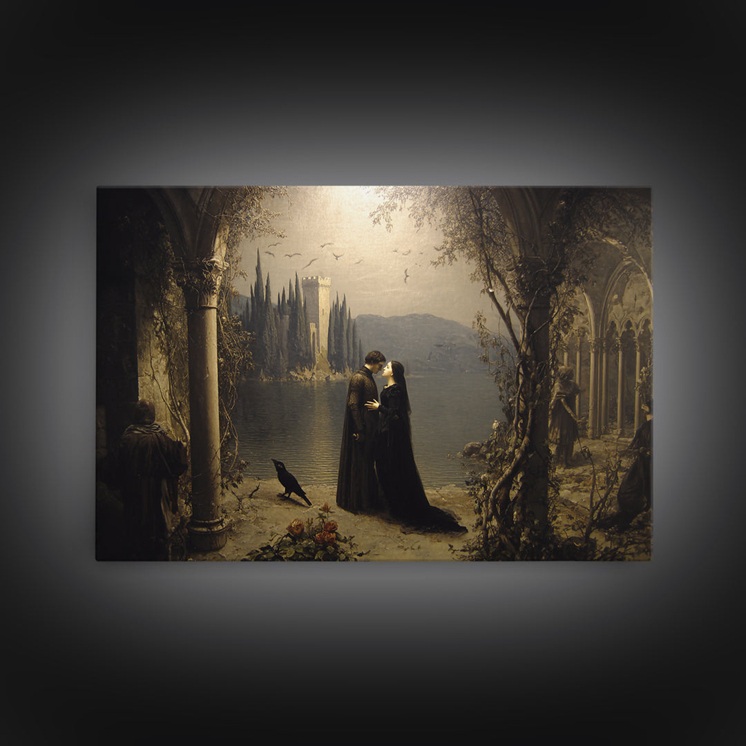 Gothic Romance, Symbolist Gothic Landscape, Landscape Wall Art, Macabre Wall Art, Canvas Print, Halloween Wall Art, Halloween Decor