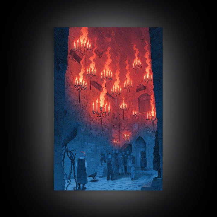 The Candlelit Crypt, Victorian Macabre Art, Vertical Wall Art, Dark Halloween Decor, Canvas Print, Halloween Wall Art, Dark Fantasy Art