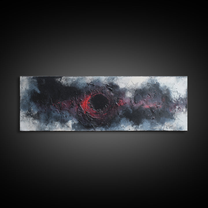 Deep Charcoal Abstract Canvas Print, Dark Art, Gothic Wall Art, Living Room Decor, Nocturne, Spooky Decor, Gallery Decor, DAR-3x1-13