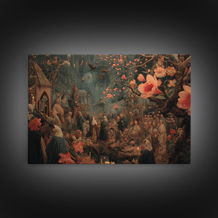 The Poison Garden, Medieval Grotesque Art, Landscape Wall Art, Gothic Horror Wall Art, Canvas Print, Halloween Wall Art