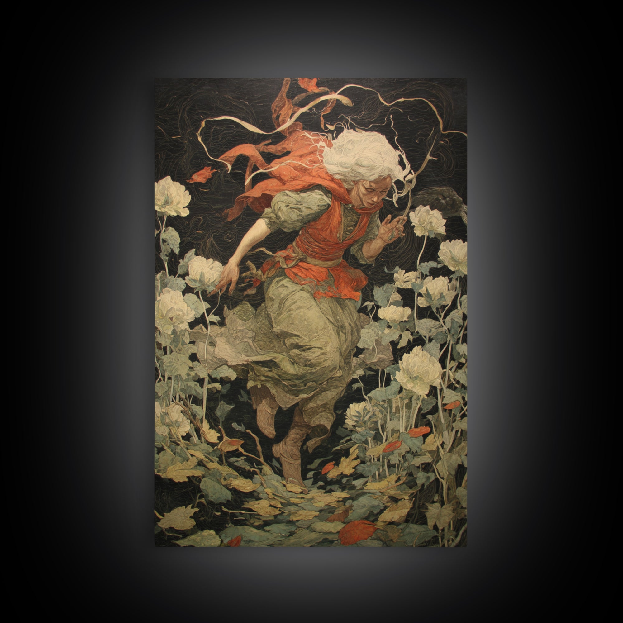 The Poison Garden, Dark Renaissance Art, Vertical Wall Art, Gothic Horror Wall Art, Canvas Print, Halloween Wall Art