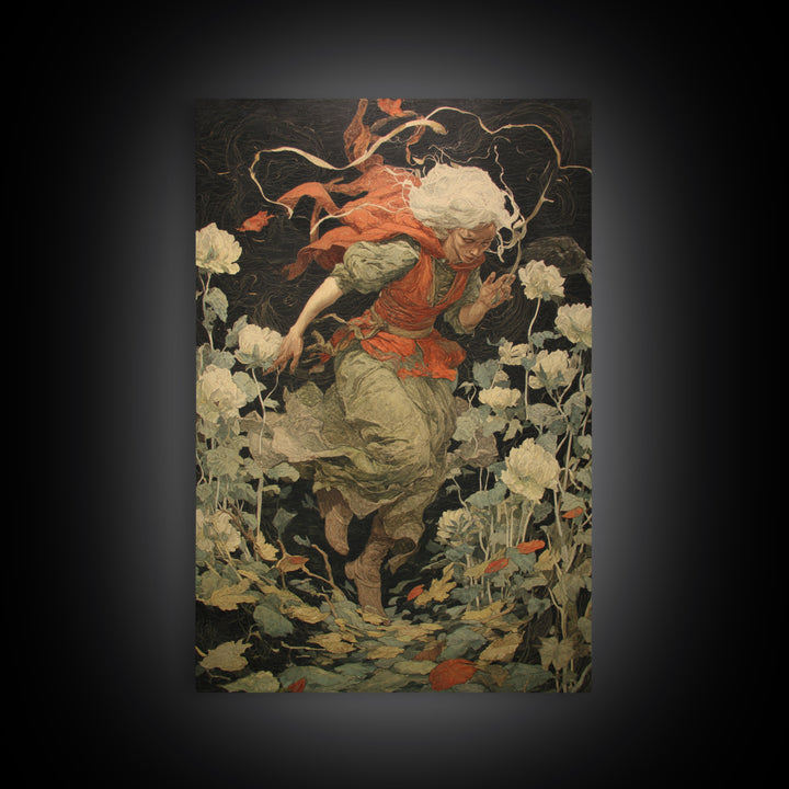 The Poison Garden, Dark Renaissance Art, Vertical Wall Art, Gothic Horror Wall Art, Canvas Print, Halloween Wall Art