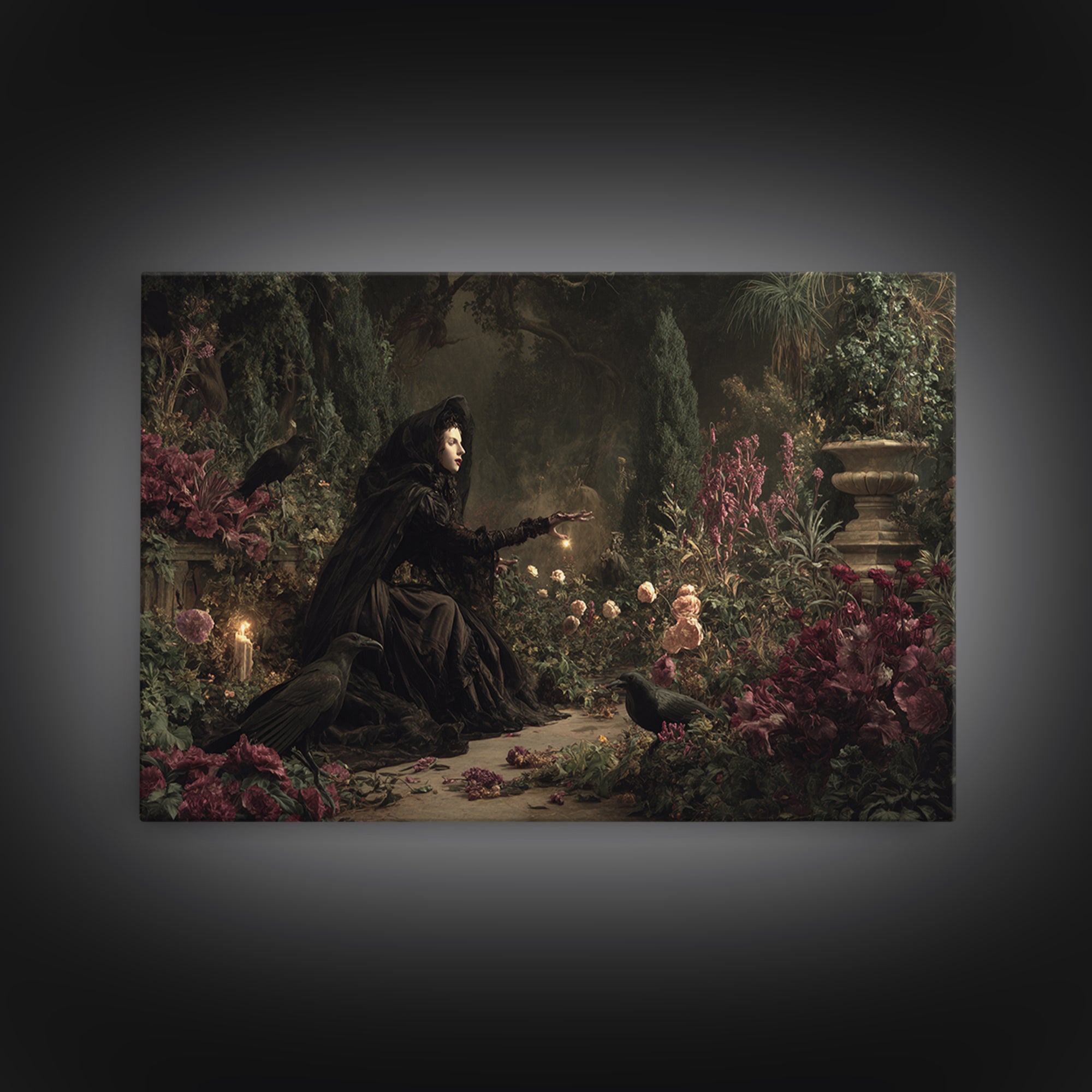 The Poison Garden, Symbolist Gothic Landscape, Landscape Wall Art, Gothic Horror Wall Art, Framed Canvas Print, Halloween Wall Art