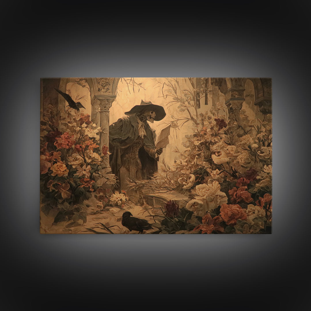 The Poison Garden, Symbolist Etching Art, Landscape Wall Art, Dark Fantasy Wall Art, Canvas Print, Halloween Wall Art, Spooky Wall Decor