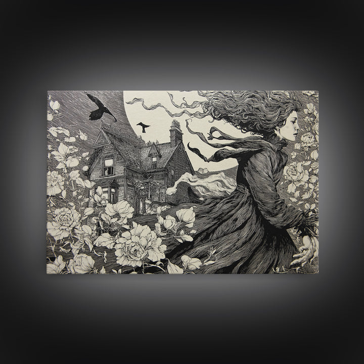 The Poison Garden, Victorian Macabre Art, Landscape Wall Art, Macabre Wall Art, Canvas Print, Halloween Wall Art, Horror Wall Art