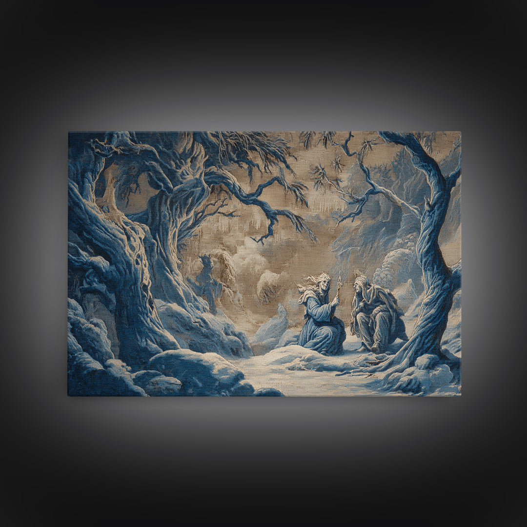 Frozen Halloween, Baroque Witchcraft Art, Landscape Wall Art, Dark Fantasy Wall Art, Framed Canvas Print, Halloween Wall Art