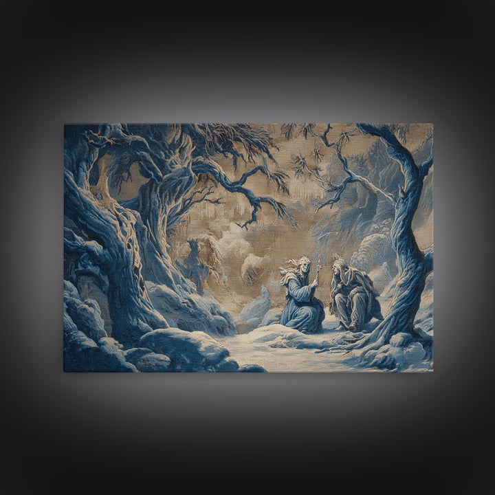 Frozen Halloween, Baroque Witchcraft Art, Landscape Wall Art, Dark Fantasy Wall Art, Framed Canvas Print, Halloween Wall Art