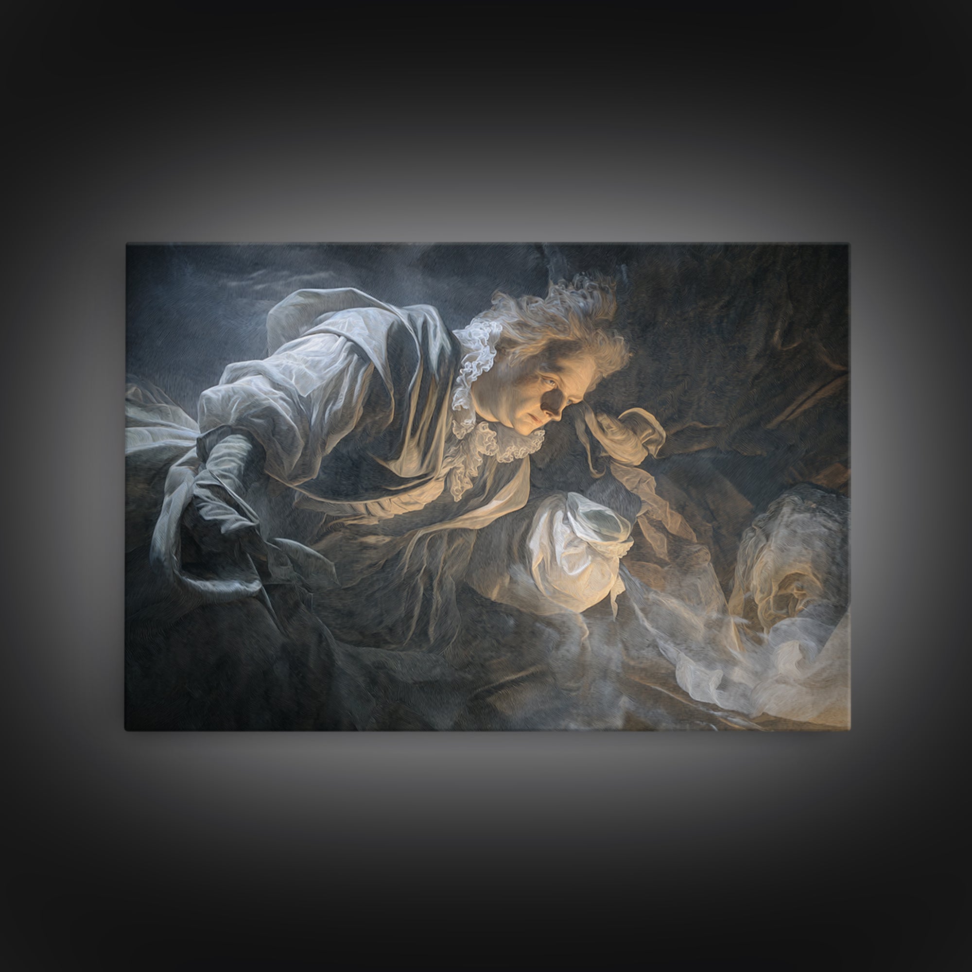 Frozen Halloween, Gothic Nightmare Art, Landscape Wall Art, Dark Fantasy Wall Art, Framed Canvas Print, Halloween Wall Art