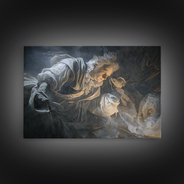 Frozen Halloween, Gothic Nightmare Art, Landscape Wall Art, Dark Fantasy Wall Art, Framed Canvas Print, Halloween Wall Art