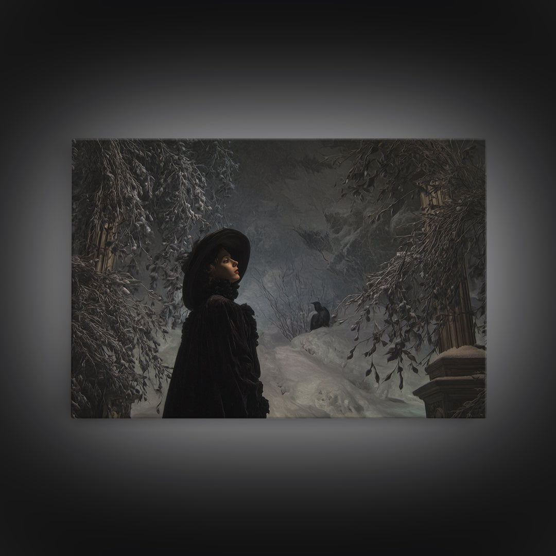 Frozen Halloween, Dark Symbolist Art, Landscape Wall Art, Gothic Horror Wall Art, Canvas Print, Halloween Wall Art