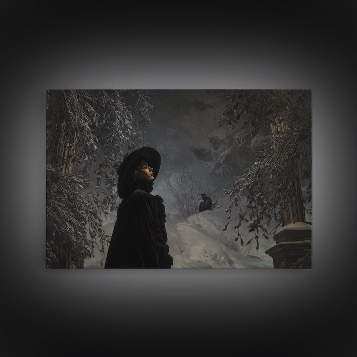 Frozen Halloween, Dark Symbolist Art, Landscape Wall Art, Gothic Horror Wall Art, Canvas Print, Halloween Wall Art