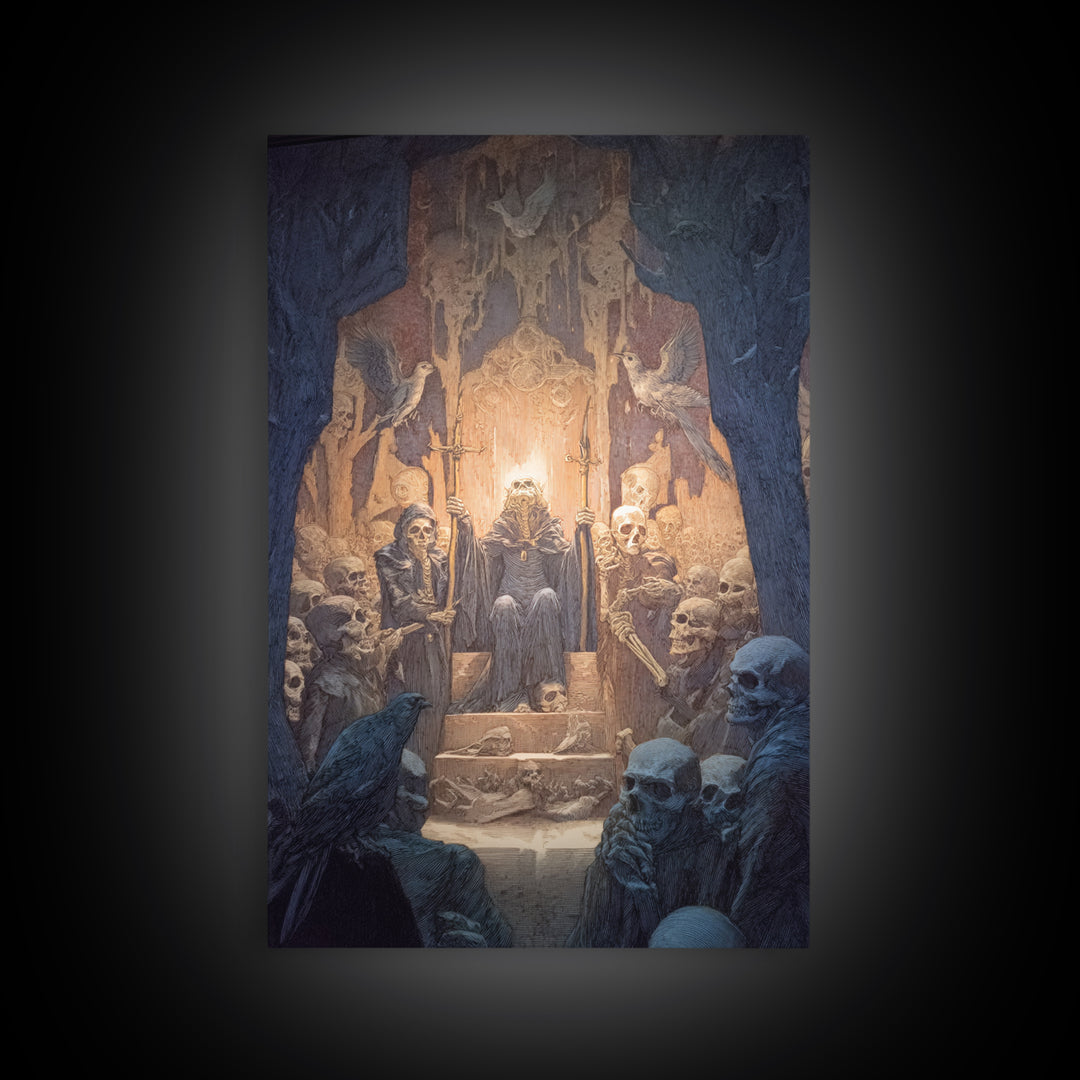 The Necromancer Queen, Expressionist Gothic Art, Vertical Wall Art, Gothic Horror Wall Art, Canvas Print, Halloween Wall Art