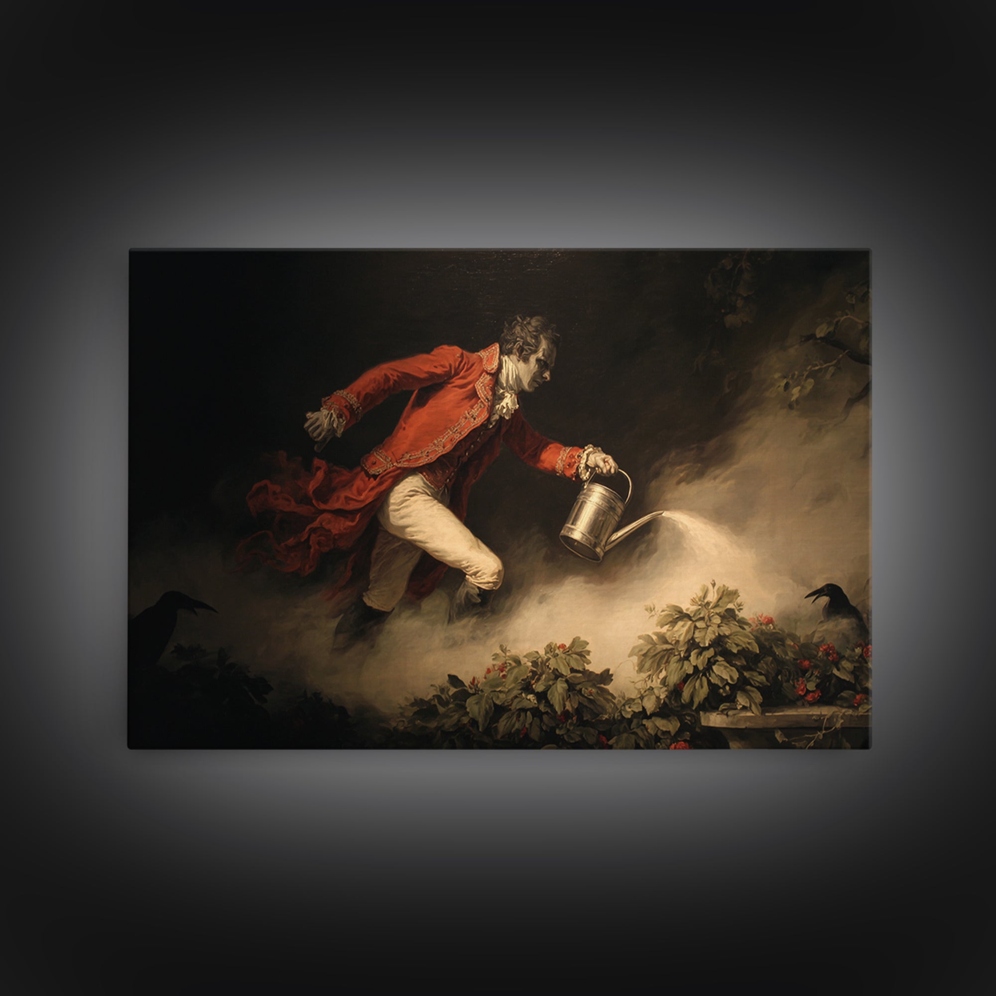 The Graveyard Gardener, Gothic Nightmare Art, Landscape Wall Art, Dark Fantasy Wall Art, Canvas Print, Halloween Wall Art
