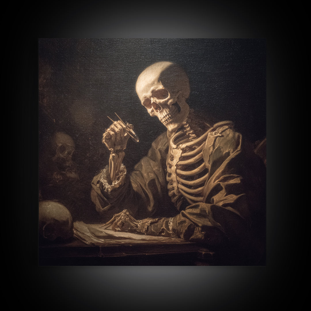 The Bone Sculptor, Gothic Nightmare Art, Square Wall Art, Dark Fantasy Wall Art, Canvas Print, Halloween Wall Art, Gothic Home Decor