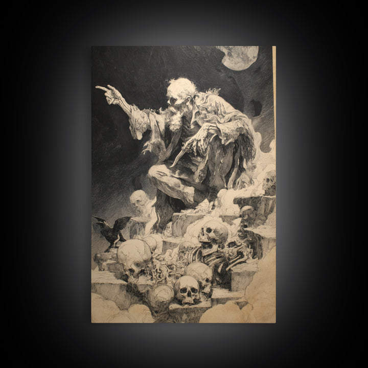 The Bone Sculptor, Decadent Gothic Art, Vertical Wall Art, Gothic Horror Wall Art, Canvas Print, Halloween Wall Art, Dark Fantasy Art